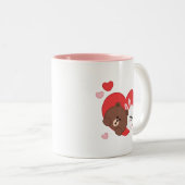 Tasse 2 Couleurs lapin Brown de coni (Devant droit)