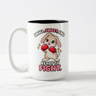 Tasse 2 Couleurs Lapin de boxe mignon prêt à se battre