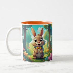 Tasse 2 Couleurs Lapin de Forêt Whimsical - Bois Adorable