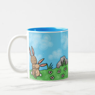 Tasse 2 Couleurs Lapin de mère et étreinte de lapin de bébé