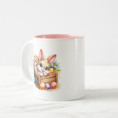 Tasse 2 Couleurs Lapin de Pâques (Devant gauche)