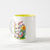 Tasse 2 Couleurs Lapin de Pâques (Devant gauche)