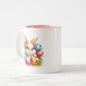 Tasse 2 Couleurs Lapin de Pâques (Devant gauche)
