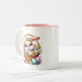 Tasse 2 Couleurs Lapin de Pâques (Devant gauche)