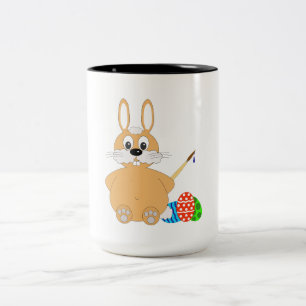 Tasse 2 Couleurs Lapin de Pâques deux tonneaux.