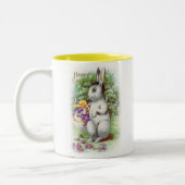 Tasse 2 Couleurs Lapin de Pâques Floral (Gauche)