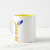 Tasse 2 Couleurs Lapin de Pâques mignon (Devant gauche)