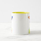 Tasse 2 Couleurs Lapin de Pâques mignon (Centre)