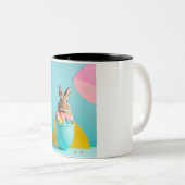 Tasse 2 Couleurs lapin d'oeuf de Pâques (Devant droit)