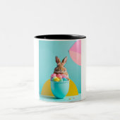 Tasse 2 Couleurs lapin d'oeuf de Pâques (Centre)