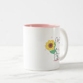 Tasse 2 Couleurs lapin drôle (Devant droit)