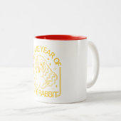 Tasse 2 Couleurs Lapin du zodiaque chinois (Devant droit)