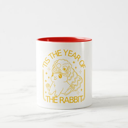 Tasse 2 Couleurs Lapin du zodiaque chinois (Centre)