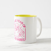 Tasse 2 Couleurs Lapin du zodiaque chinois (Devant droit)