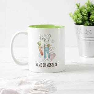 Tasse 2 Couleurs Lapin en peluche mignon personnalisé