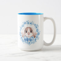Lapin et guirlande bleue