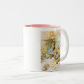 Tasse 2 Couleurs Lapin et volaille adorables (Devant droit)