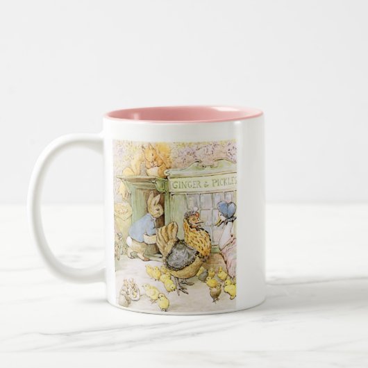 Tasse 2 Couleurs Lapin et volaille adorables (Gauche)