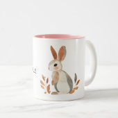 Tasse 2 Couleurs Lapin gris orange (Devant droit)