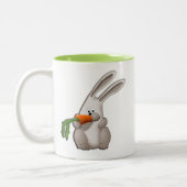 Tasse 2 Couleurs Lapin mangeant une carotte (Gauche)