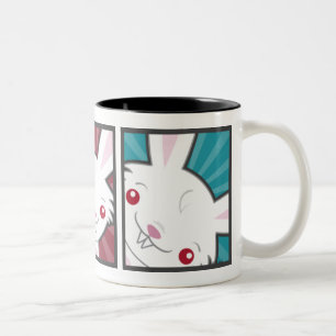 Tasse 2 Couleurs Lapin mignon de vampire Kawaii (blanc)