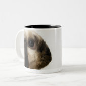 Tasse 2 Couleurs Lapin regardant le lapin (Devant gauche)