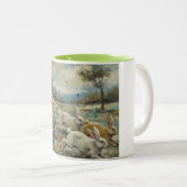 Tasse 2 Couleurs Lapins dansants à l'aube (Devant droit)