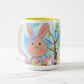 Tasse 2 Couleurs Lapins de Pâques mignons (Devant gauche)
