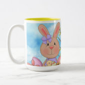 Tasse 2 Couleurs Lapins de Pâques mignons (Gauche)