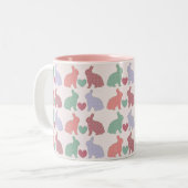 Tasse 2 Couleurs Lapins de point de polka (Devant gauche)
