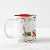 Tasse 2 Couleurs Lapins se préparant pour Noël (Gauche)