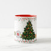 Tasse 2 Couleurs Lapins se préparant pour Noël (Centre)