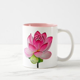 Tasse 2 Couleurs L'aquarelle rose le lotus l'art de la fleur