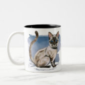Tasse 2 Couleurs L'aquarelle siamoise de chaton peignant | ajoutent (Gauche)