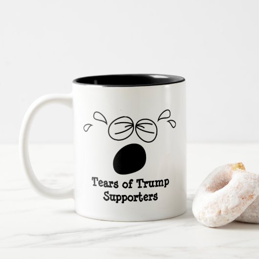 Tasse 2 Couleurs Larmes des partisans de Trump (Avec donut)