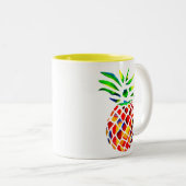 Tasse 2 Couleurs L'art cool de l'ananas funky (Devant droit)