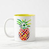 Tasse 2 Couleurs L'art cool de l'ananas funky (Gauche)