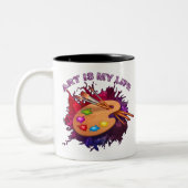 Tasse 2 Couleurs L'art est ma vie (Gauche)