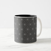 Tasse 2 Couleurs Laser GeoMetric Gris Blanc (Devant droit)