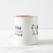 Tasse 2 Couleurs Latina Chat Maman avec Kitty Paws (Centre)