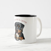 Tasse 2 Couleurs Latte Rottweiler (Devant droit)
