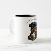 Tasse 2 Couleurs Latte Rottweiler (Devant gauche)