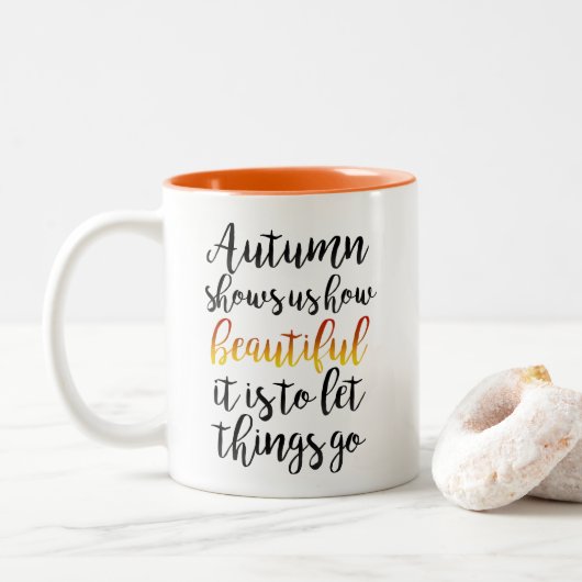 Tasse 2 Couleurs L'automne nous montre (Avec donut)