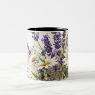 Tasse 2 Couleurs Lavender Daisy Floral Design 