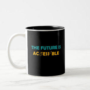 Tasse 2 Couleurs L'avenir est accessible ASL Sign Language Braille
