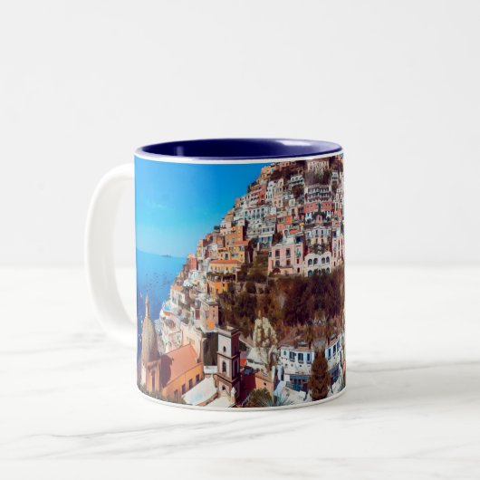 Tasse 2 Couleurs ldp POSITANO - Côte d'Amalfi - Panorama (Devant gauche)