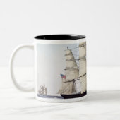 Tasse 2 Couleurs Le bateau de tondeuse "nuage de vol " (Gauche)