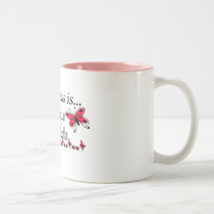 Tasse 2 Couleurs Le bonheur, c'est être un papillon Lola