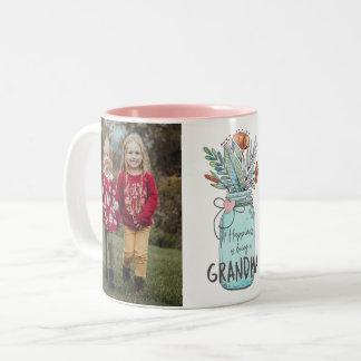 Tasse 2 Couleurs Le bonheur est d'être un grand-mère Custom Photo M