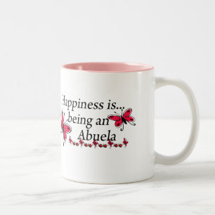 Tasse 2 Couleurs Le bonheur est d'être une papillon Abuela